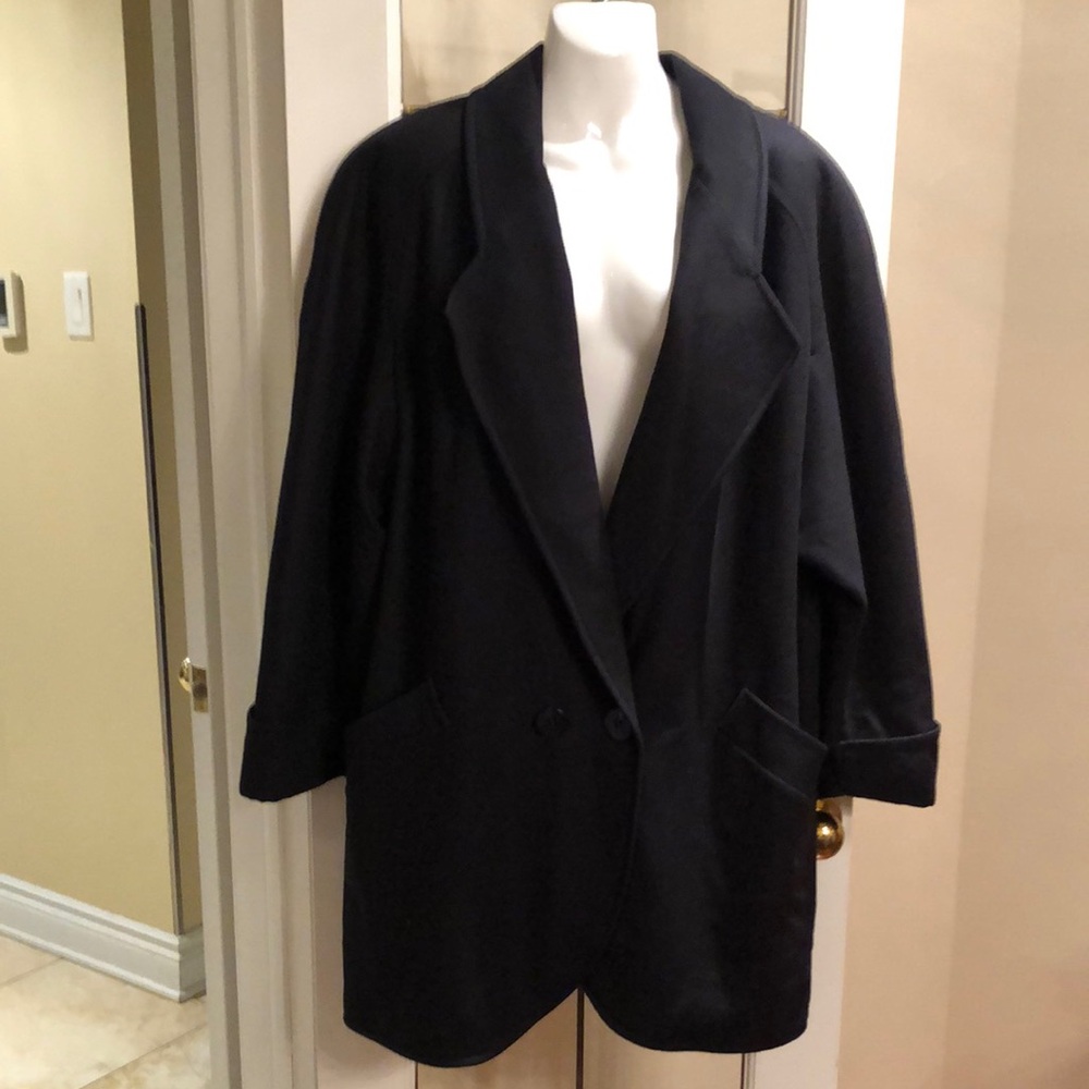 Steilmann Women's Black Wool Blend Blazer Coat
